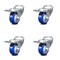 Service Caster 3.5 Inch Blue Polyurethane Swivel Bolt Hole Caster Set with Total Lock Brake SCC-BHTTL20S3514-PPUB-BLUE-4 - alternate 1